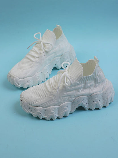 Breathable Lace-Up Sneakers - ECHOINE