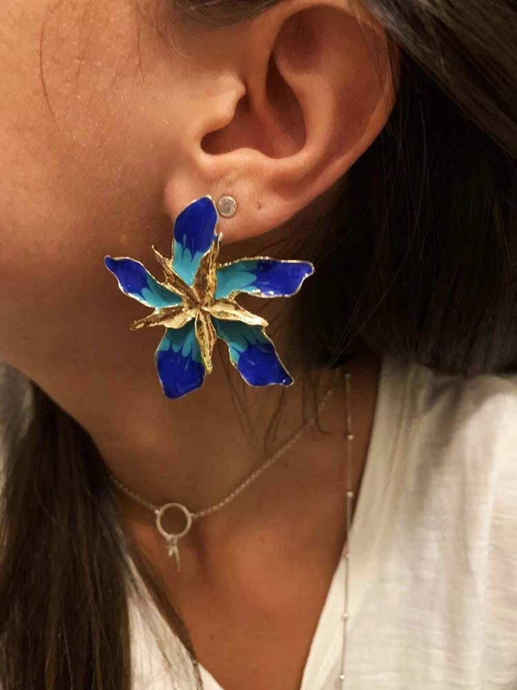 Flower Design Earrings - ECHOINE