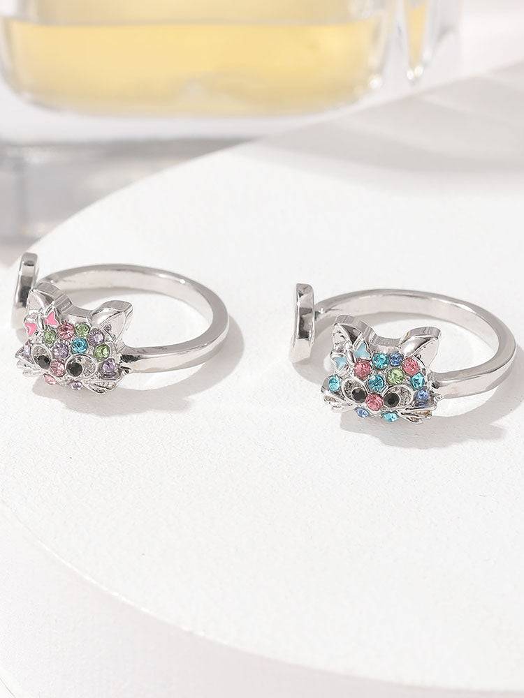 Crystal Rainbow Cat Jewelry Set - ECHOINE