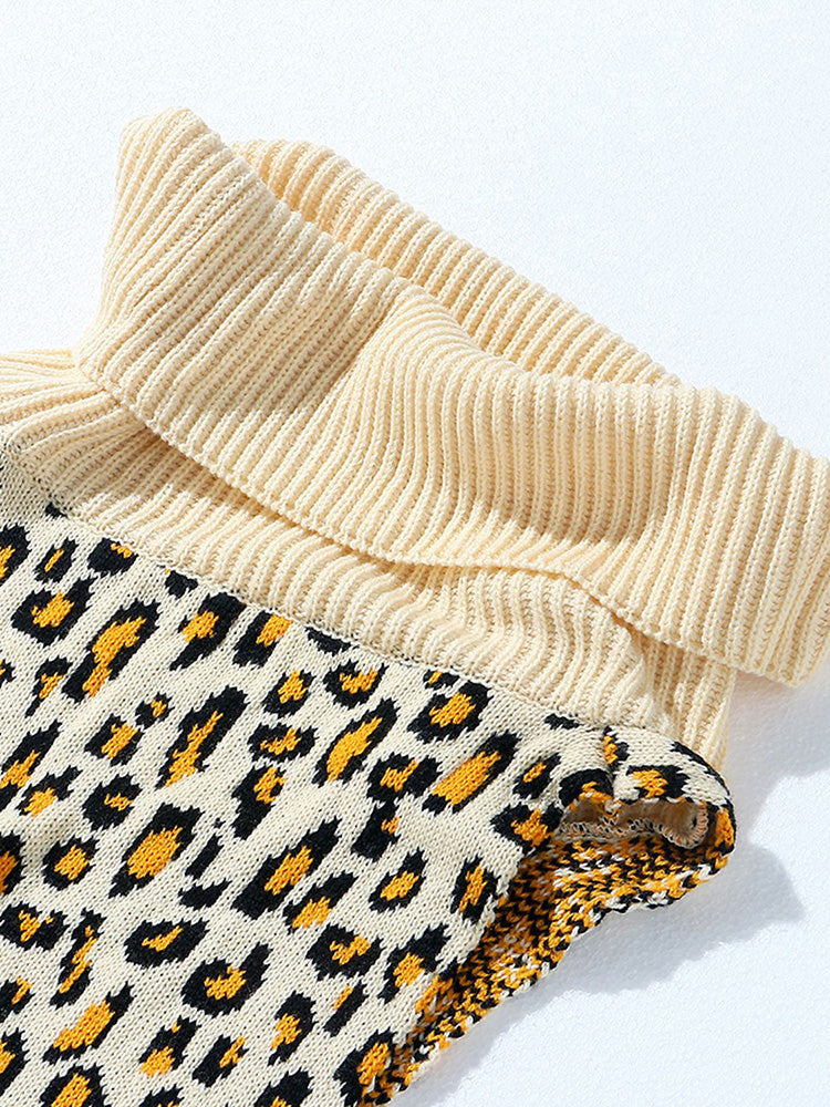 Slit Turtleneck Knitted Tops - ECHOINE