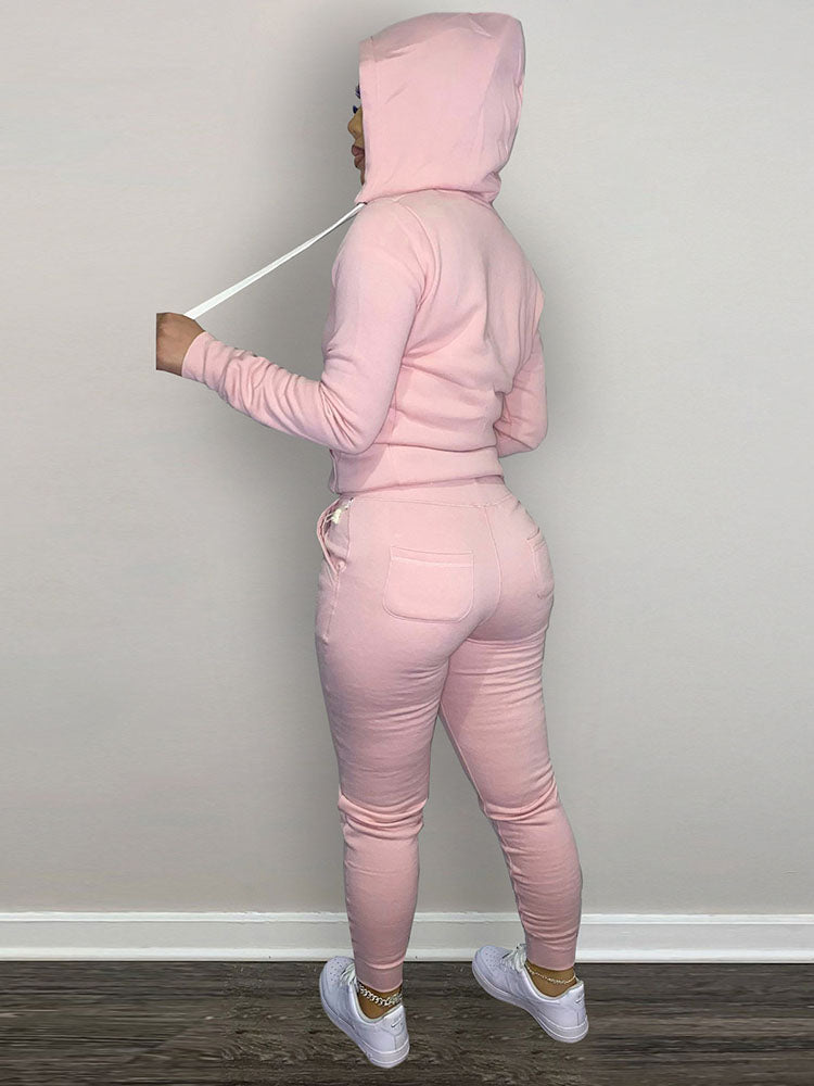 Casual Hoodies And Pant Tracksuit Set - ECHOINE