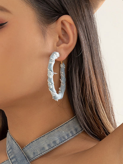 Denim Hoop Earrings - ECHOINE