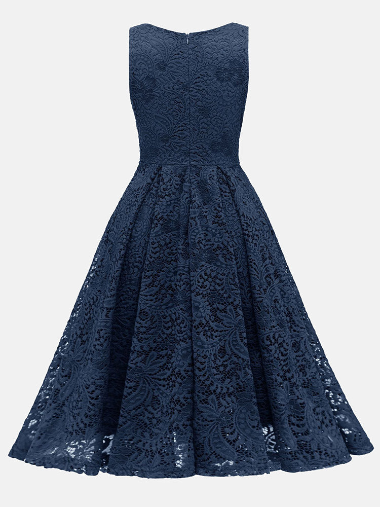 Sleeveless Lace Midi Dress - ECHOINE