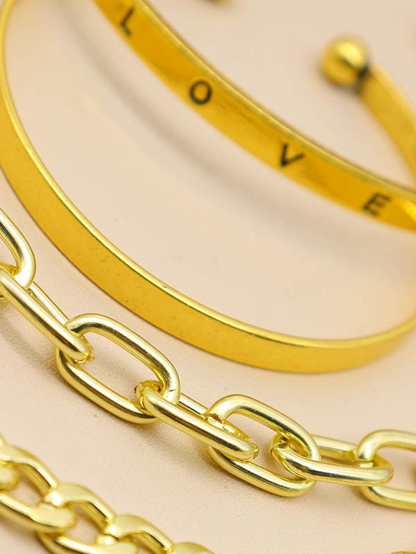 Love Gold 4 Pieces Bracelet Set - ECHOINE