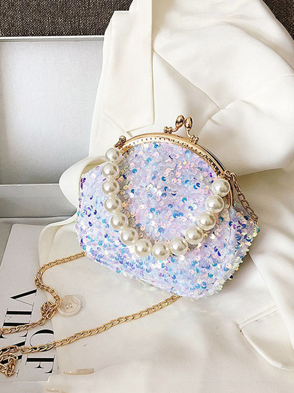 Sequin Pearl Evening Mini Bag - ECHOINE