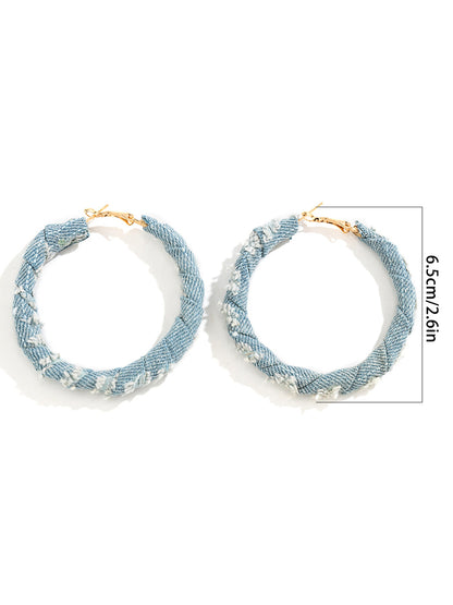 Denim Hoop Earrings - ECHOINE