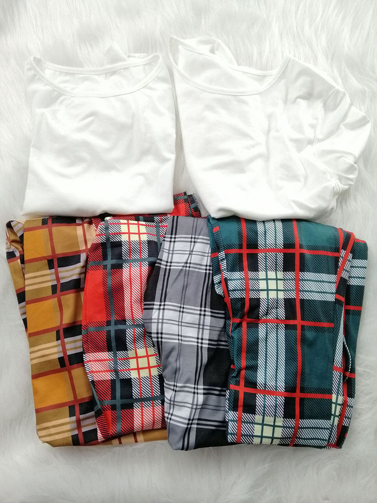 Plaid Tops & Overall Sets - ECHOINE