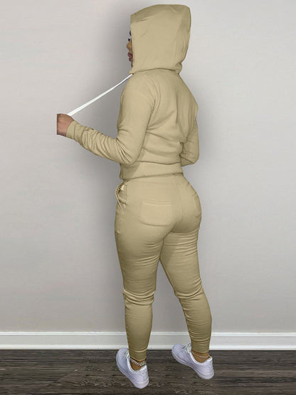 Casual Hoodies And Pant Tracksuit Set - ECHOINE