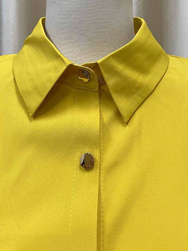 Puff Sleeve Mini Shirt Dress - ECHOINE