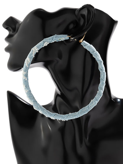 Denim Hoop Earrings - ECHOINE