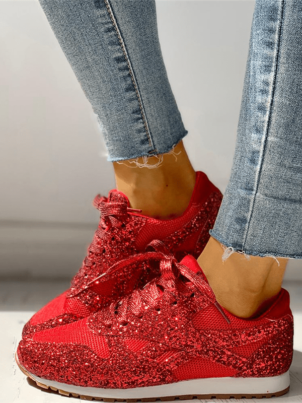 Casual Glitter Breathable Sneakers - ECHOINE
