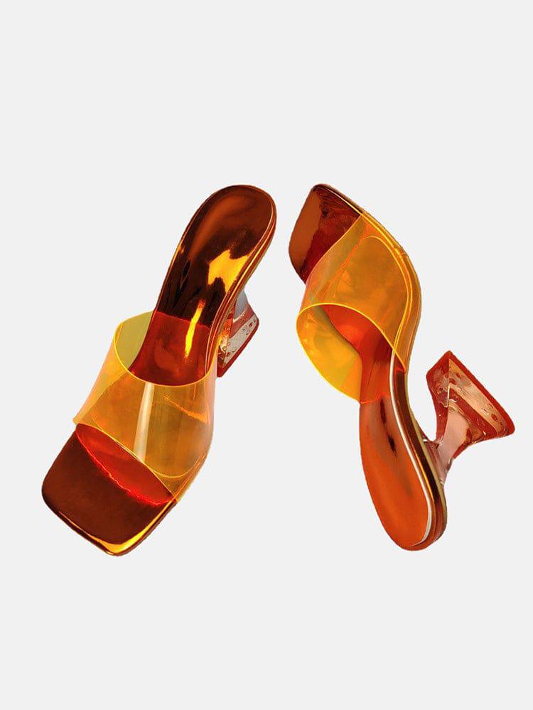 Square Toe Candy Color Sandals - ECHOINE
