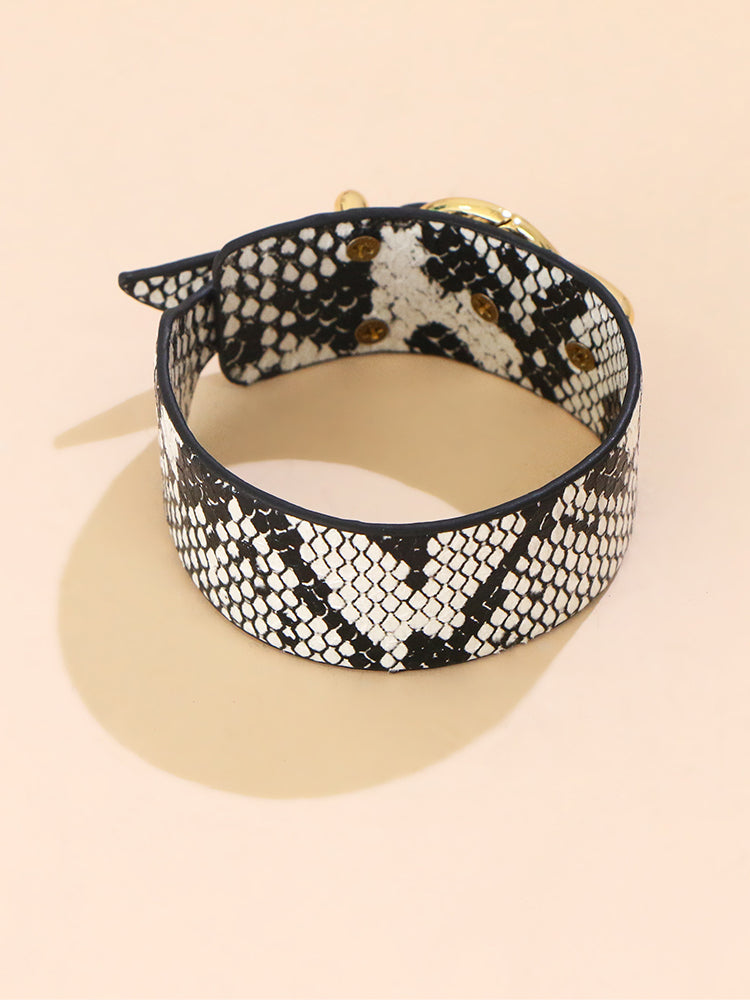 Snakeskin Leopard Leather Bracelet - ECHOINE