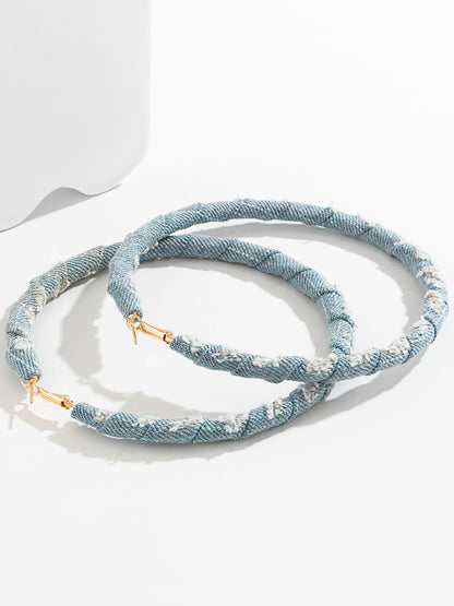 Denim Hoop Earrings - ECHOINE