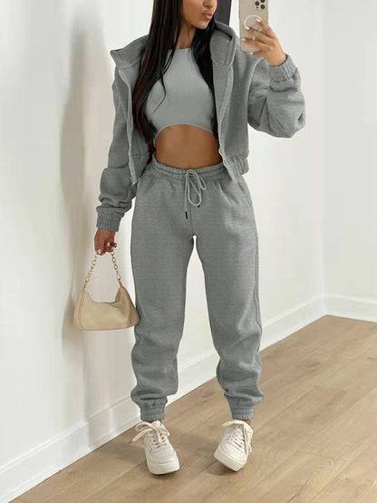 3PC Sweatshirt Hooded Casual Set - ECHOINE