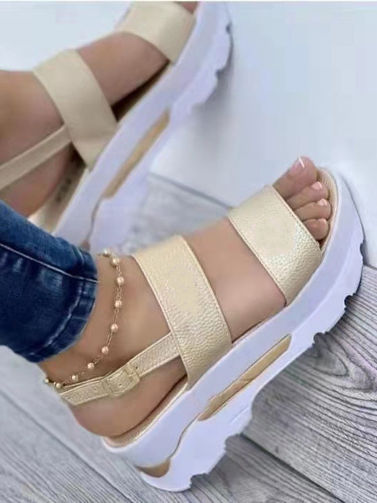 Peep Toe Platform Sandals With Heels - ECHOINE