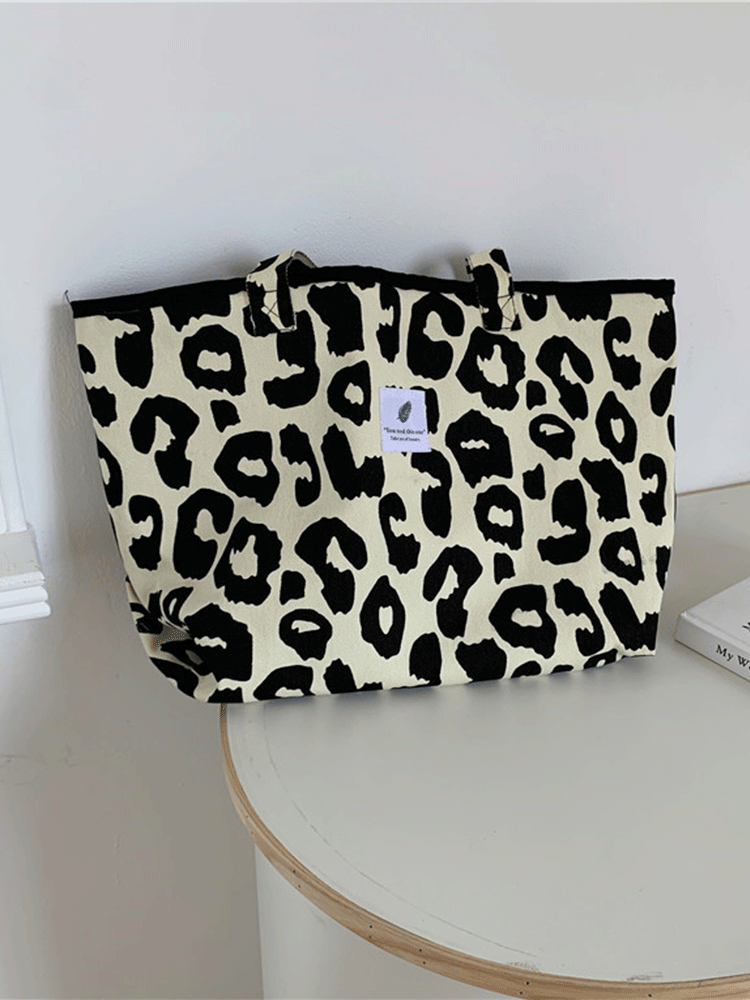 Leopard Shoulder Tote Bag - ECHOINE