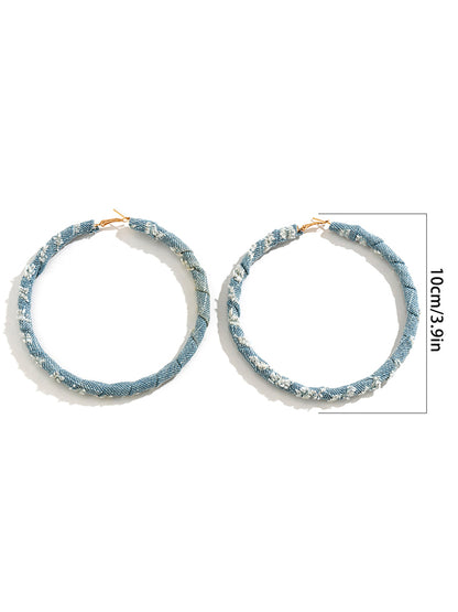 Denim Hoop Earrings - ECHOINE