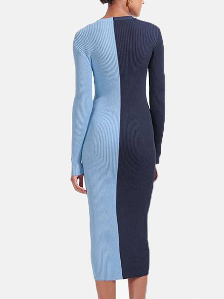 Shoko Color Block Sweater Dress - ECHOINE