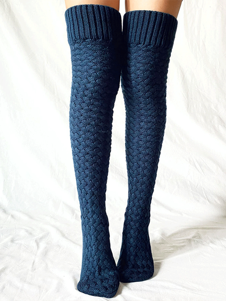 Knit Over Knee Tile Socks - ECHOINE