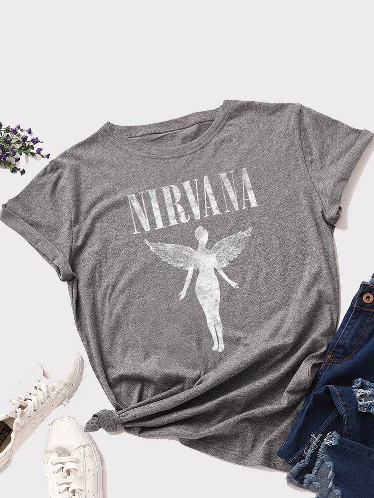 Nirvana Wings Cotton Tee - ECHOINE