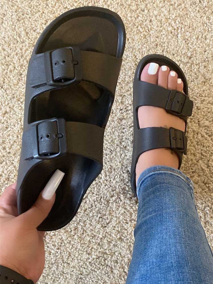 Double Buckle Sandals - ECHOINE