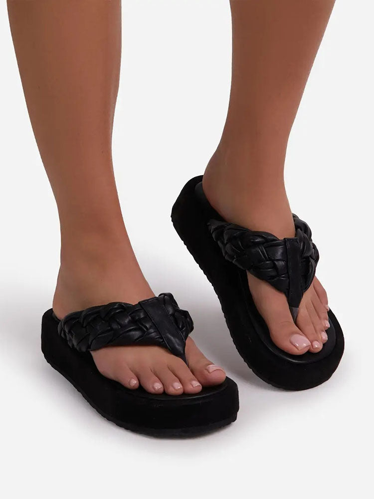 Casual Braided Flip-Flops Sandals - ECHOINE