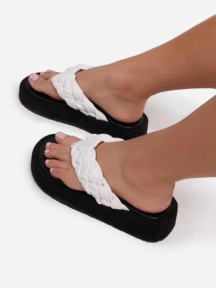 Casual Braided Flip-Flops Sandals - ECHOINE