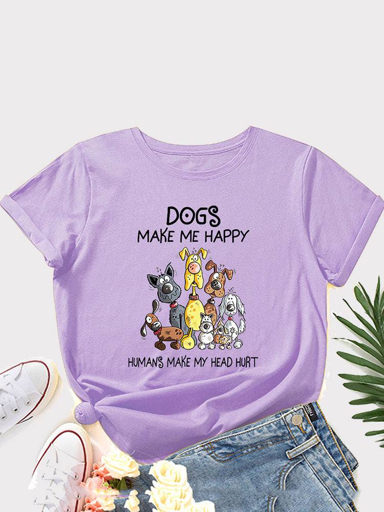 Dogs Make Me Happy Tee - ECHOINE