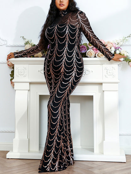 Sequin Mermaid Evening Dress - ECHOINE