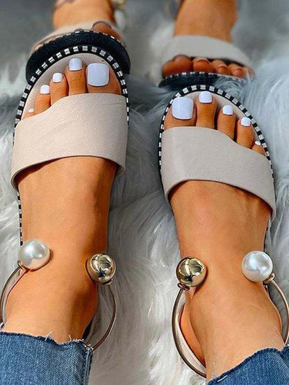 Pearl Flat Heel Sandal - ECHOINE