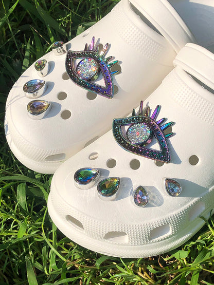 Rhinestone Evil Eyes Slides - ECHOINE