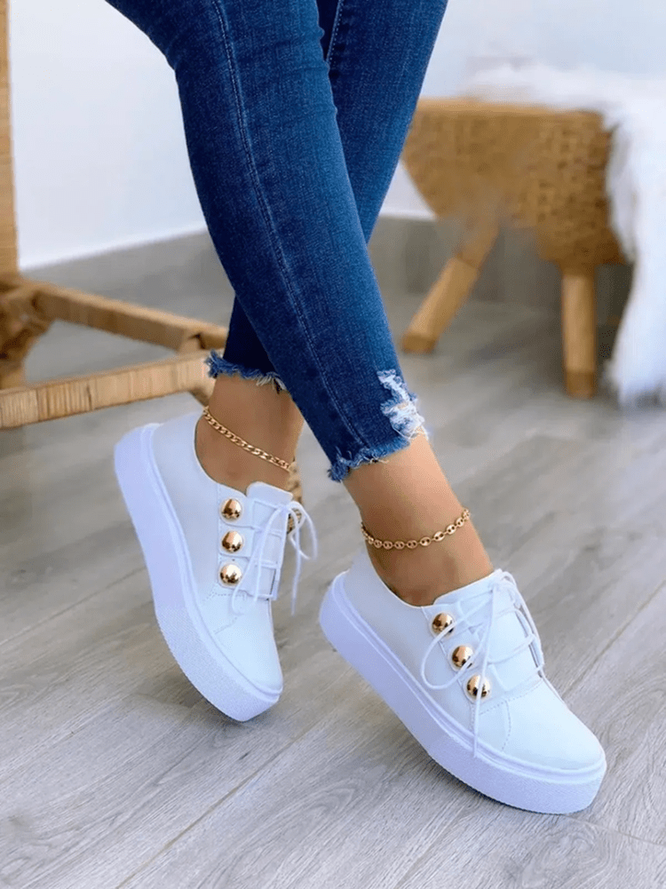 Casual Round Toe PU Loafers - ECHOINE