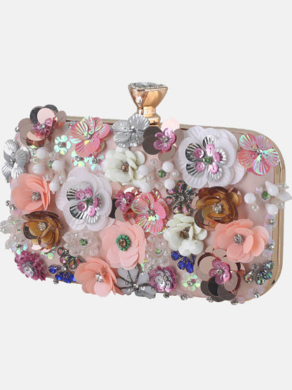 Rhinestones Pearl Floral Bag - ECHOINE