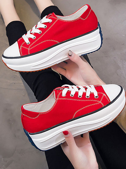 Casual Lace-Up Canvas Sneaker - ECHOINE