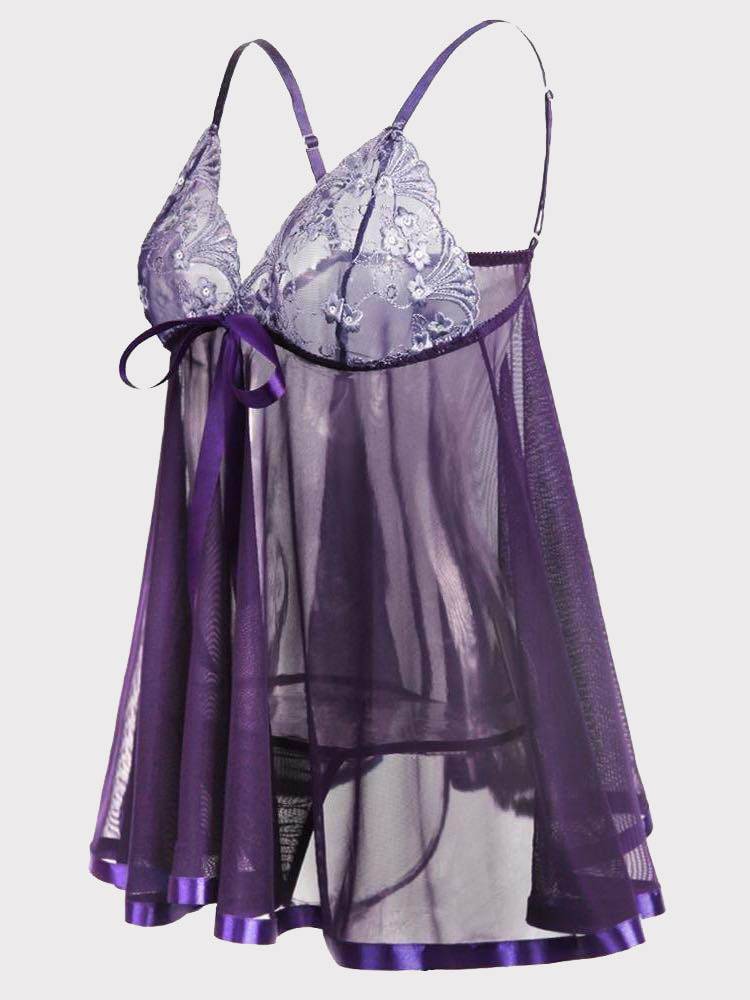 See Through Lace Babydoll Lingerie - ECHOINE