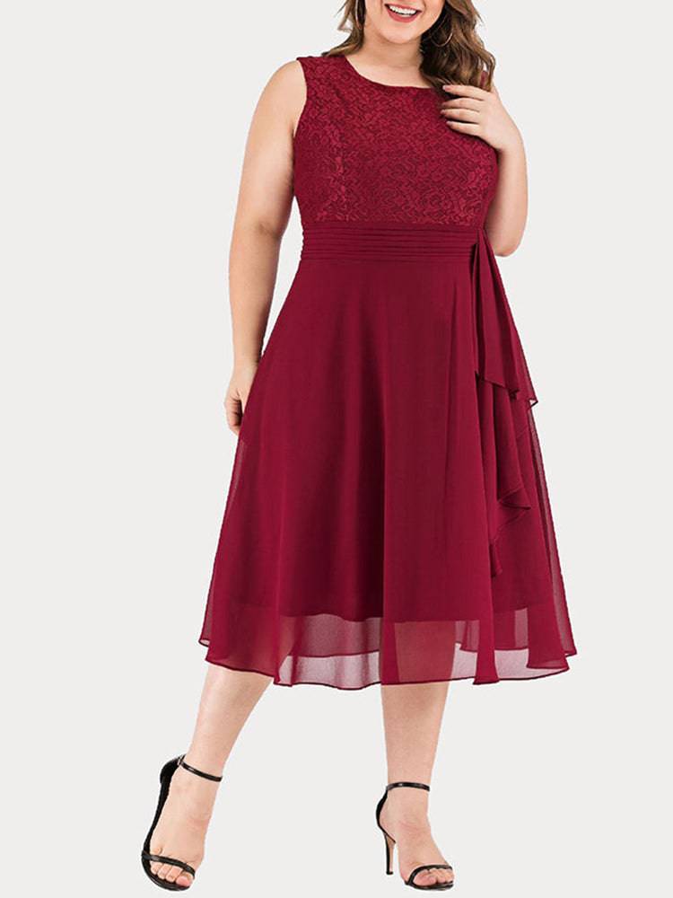 Lace Sleeveless Cocktail Dress - ECHOINE