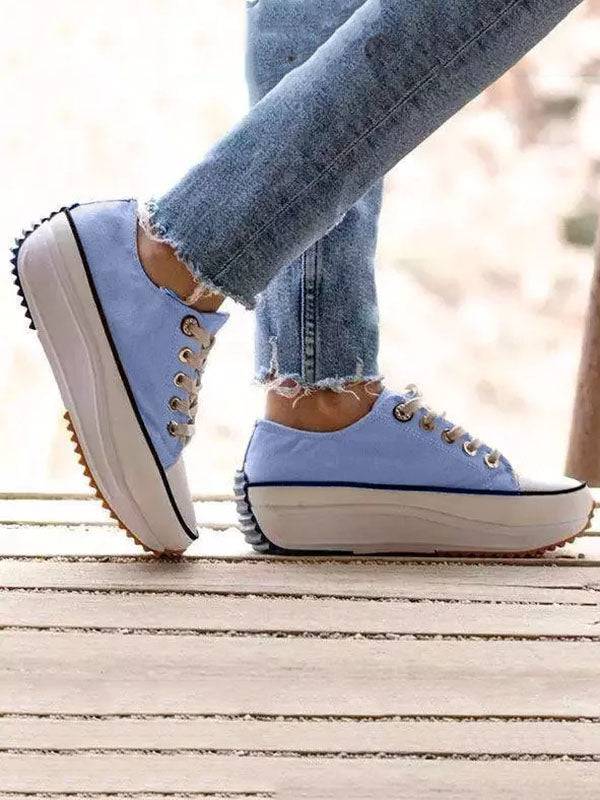 Casual Lace-Up Canvas Sneaker - ECHOINE