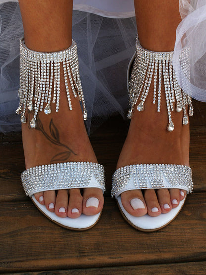 Tassel Rhinestone Party Heels - ECHOINE