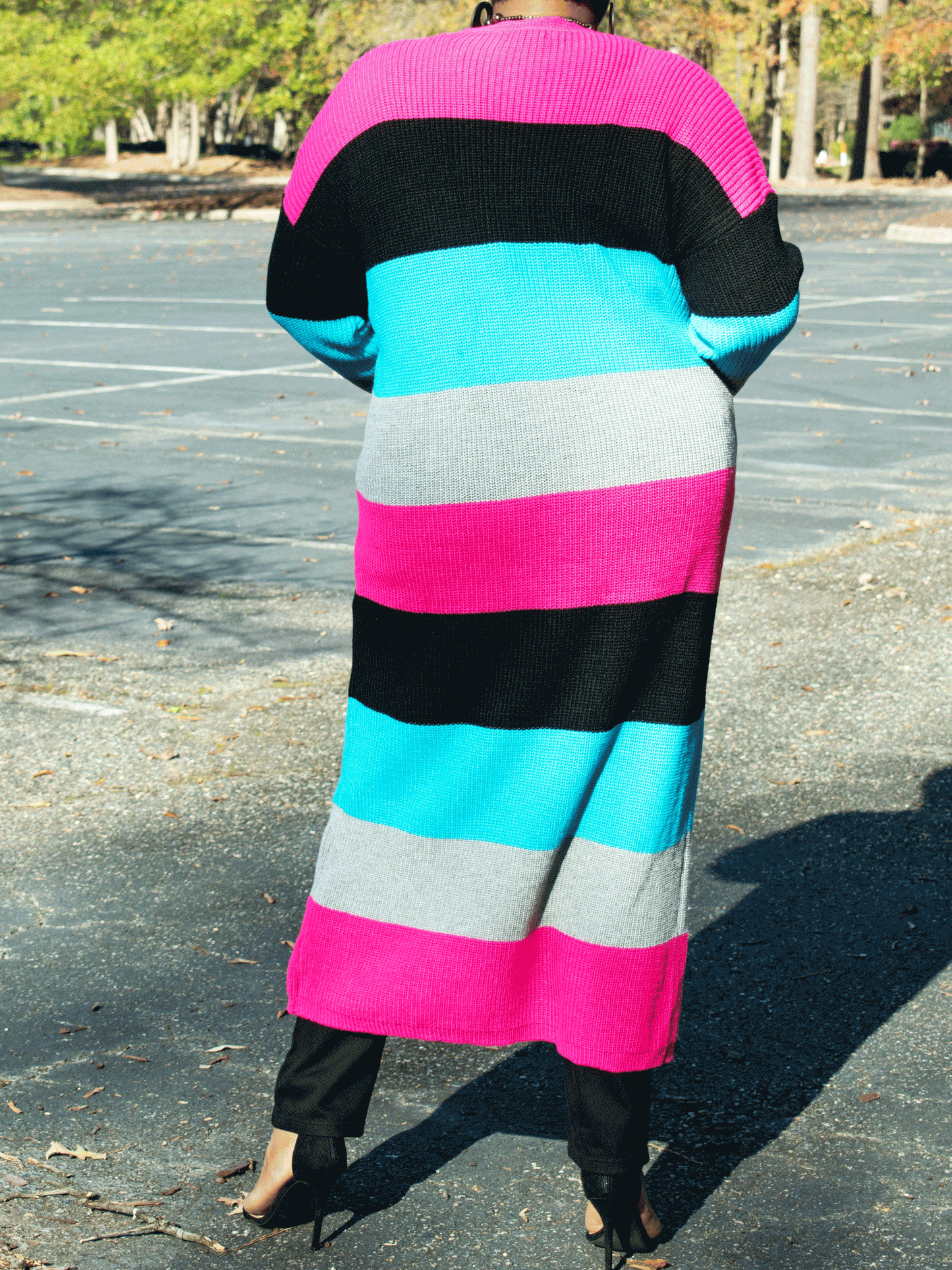 Knitted Multicolor Colorblock Cardigan - ECHOINE