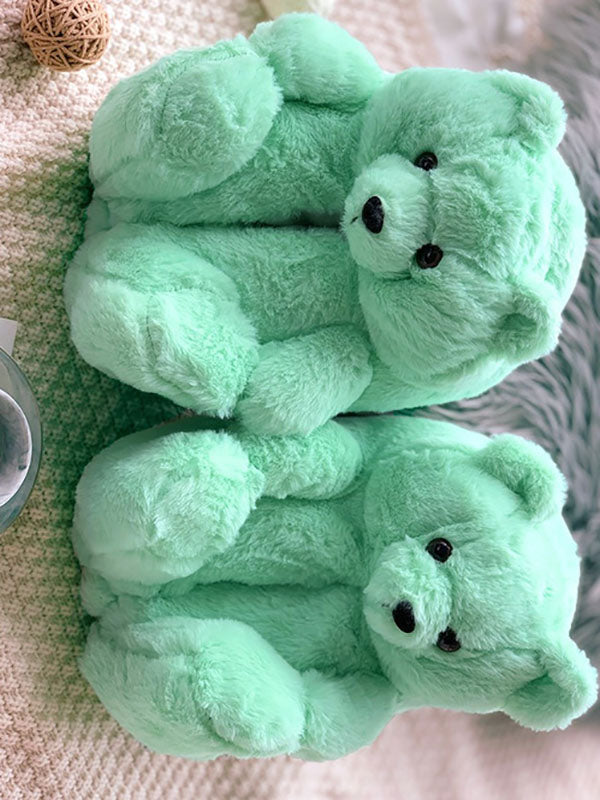 Fluffy Teddy Bear Slippers - ECHOINE