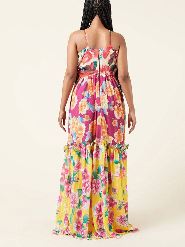 Floral Printed Sleeveless Maxi Dress - ECHOINE