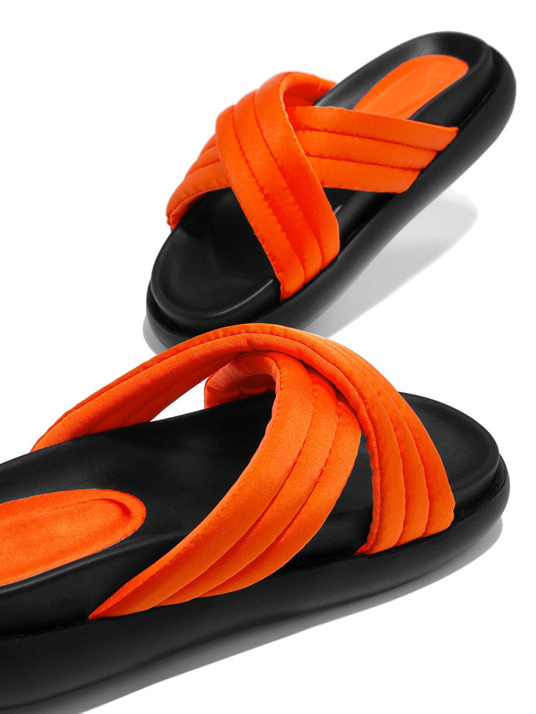 Crossed Solid Color Slippers - ECHOINE