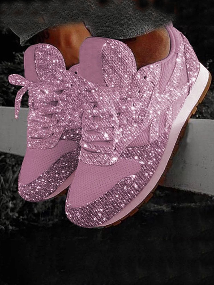 Casual Glitter Breathable Sneakers - ECHOINE