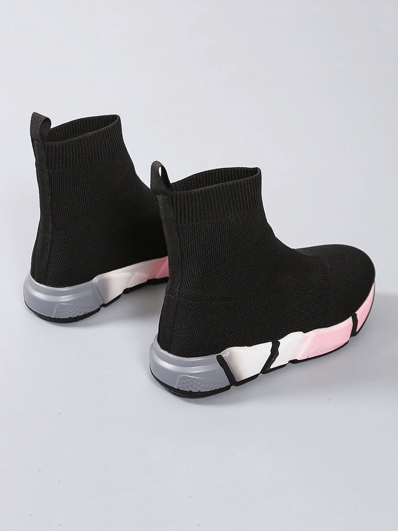 Color Block Mesh Platform Sneakers - ECHOINE