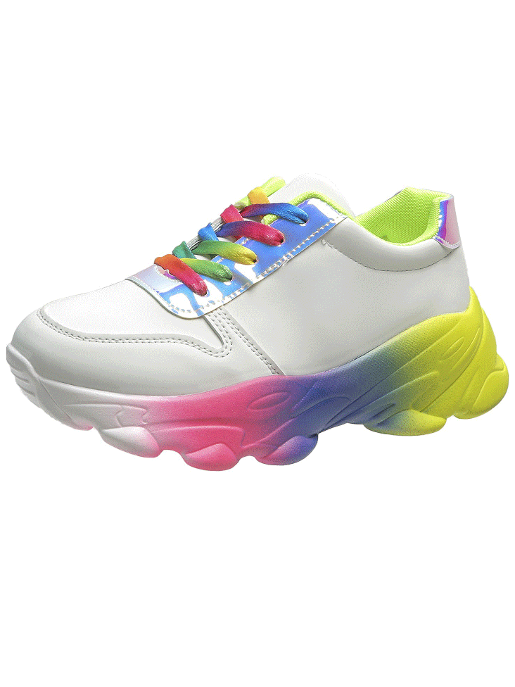 Colorful Tie-dye Lace-Up Sneakers - ECHOINE
